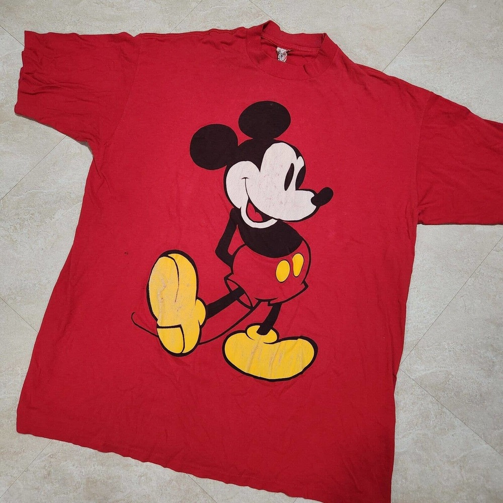 VTG 90s Disney Designs Mickey Mouse Adult One Size Fits Single Stitch T Shirt